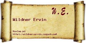Wildner Ervin névjegykártya