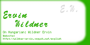 ervin wildner business card